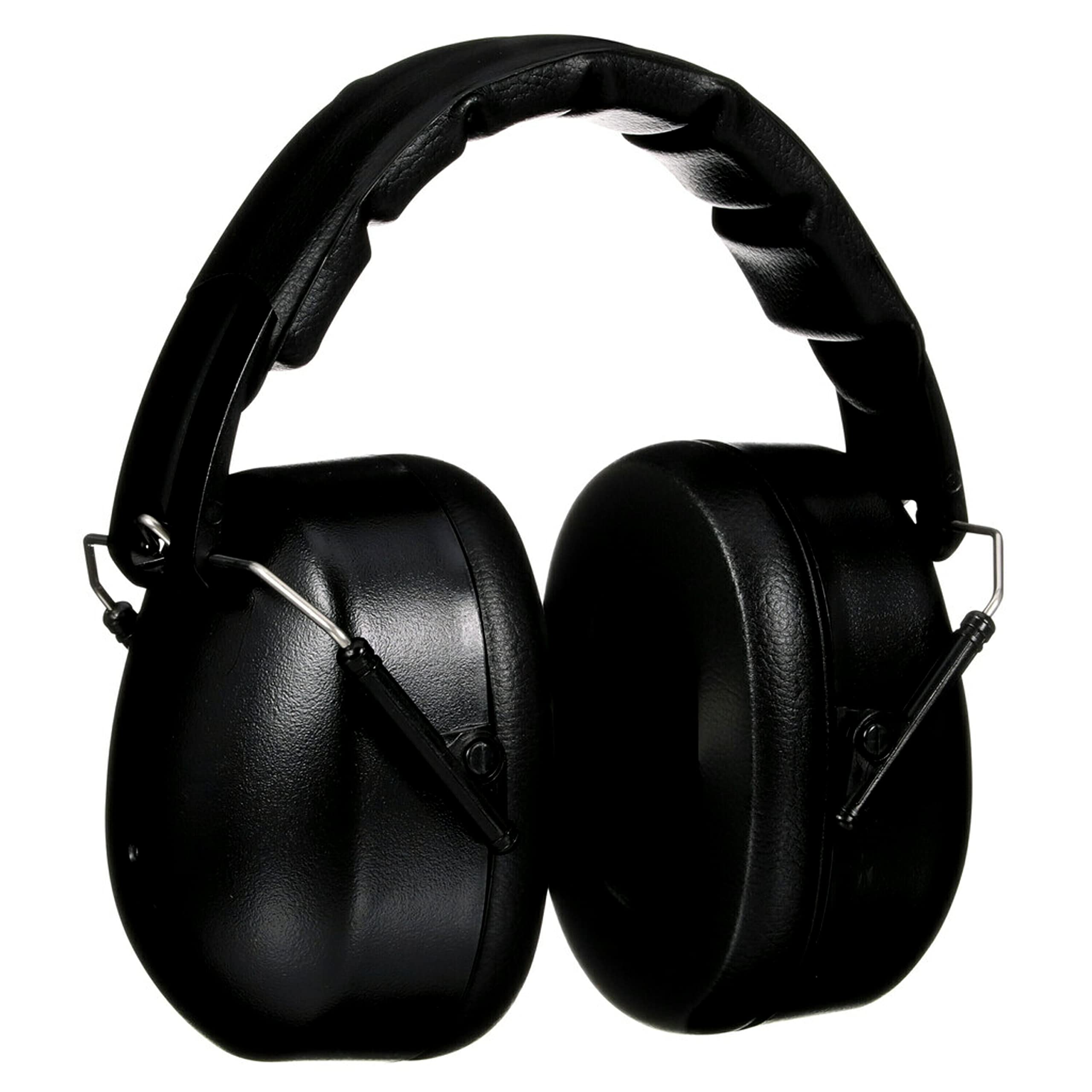 Folding Earmuff, Noise Reduction Rating (NRR) 25 dB, Adjustable Ear Muffs, Padded Headband For Comfort, Flexible & Adjustable Headband, Black, One Size Fits Most (90563H1-DC)