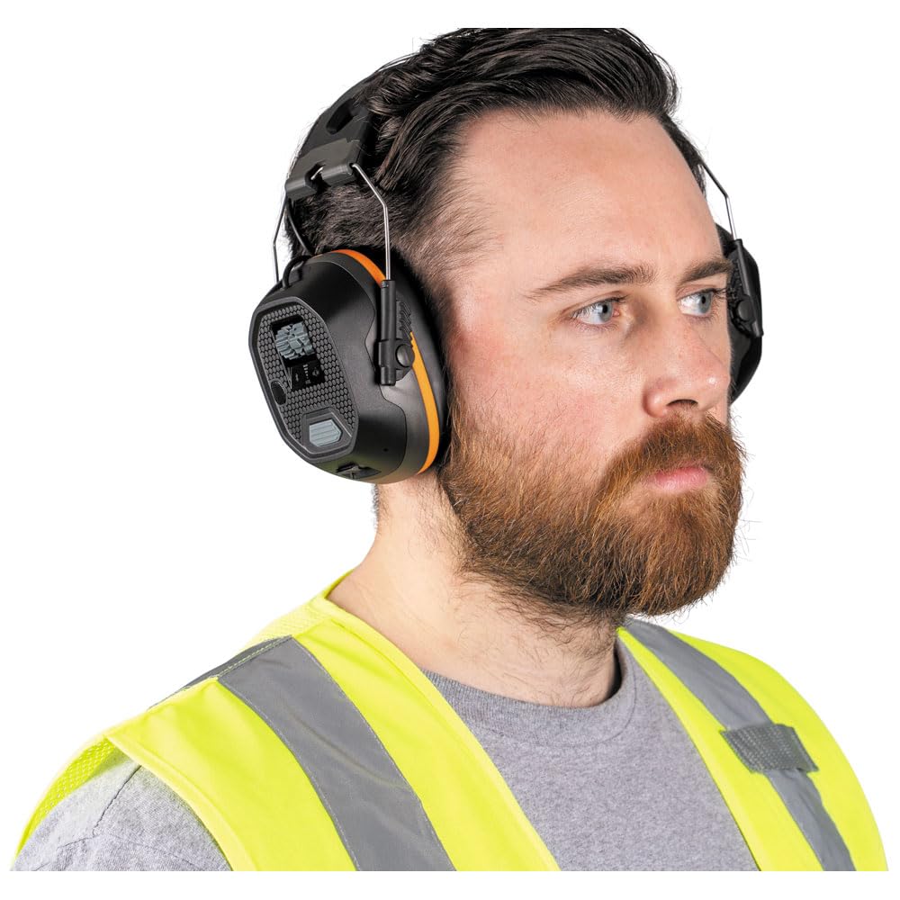AESEM1S Smart Sense Electronic Hearing Protection Safety Earmuff with Bluetooth & Situational Awareness, NRR 23dB, 25hr Runtime