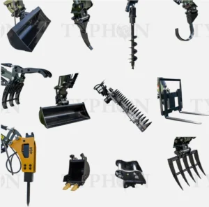 TYPHON 2.5 Ton Mini Excavator KUBOTA Diesel Engine USA W 14 attachments - Image 4