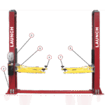 Launch Tech USA TLT240SB 9,000 lb Two Post Floor Plate – Symmetric – RED - Image 2