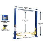 Tuxedo TP9KACX 9,000 lb Two Post Clear Floor – Asymmetric - Image 2