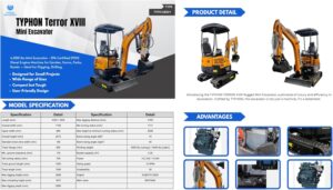 4,000 lbs Terror XVIII Mini Excavator, EPA Certified KUBOTA D902 Diesel Machine - Image 3