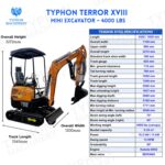 4,000 lbs Terror XVIII Mini Excavator, EPA Certified KUBOTA D902 Diesel Machine - Image 2