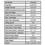 Tuxedo TP15KCX 15,000 lb Heavy Duty Two Post Lift - Image 2