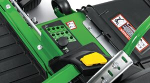 John Deere Z530M mower operator controls and foot platform